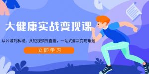 大健康实战变现课：从公域到私域，从短视频到直播，一站式解决变现难题-揽颜居工坊