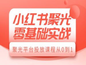 小红书聚光零基础实战,聚光平台投放课程从0到1-揽颜居工坊
