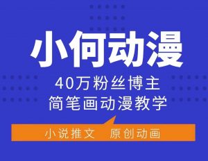 小何动漫简笔画动漫教学,40万粉丝博主课程,可做伙伴计划、分成计划、接广告等-揽颜居工坊