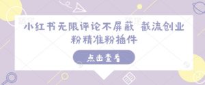 小红书无限评论不屏蔽 截流创业粉精准粉插件-揽颜居工坊