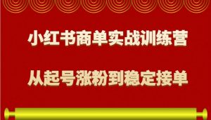 小红书商单实战训练营，从0到1教你如何变现，从起号涨粉到稳定接单，适合新手-揽颜居工坊
