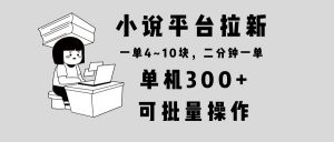小说平台拉新，单机300+，两分钟一单4~10块，操作简单可批量。-揽颜居工坊