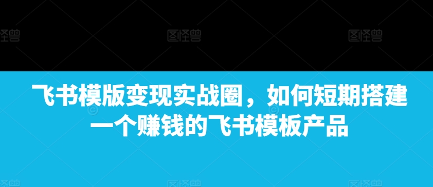 飞书模版变现实战圈,如何短期搭建一个赚钱的飞书模板产品-揽颜居工坊