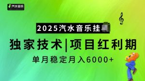 2025汽水音乐挂JI项目,独家最新技术,项目红利期稳定月入6000+-揽颜居工坊