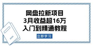 网盘拉新项目：3月收益超16万，入门到精通教程-揽颜居工坊