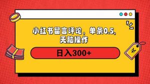 小红书评论单条0.5元，日入300＋，无上限，详细操作流程-揽颜居工坊