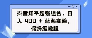 抖音知乎超强组合，日入4张， 蓝海赛道，保姆级教程-揽颜居工坊