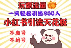 小红书引流天花板，玩爆流量，一天轻松引流300人，安全操作-揽颜居工坊