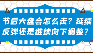 某公众号付费文章：节后大盘会怎么走？延续反弹还是继续向下调整？-揽颜居工坊