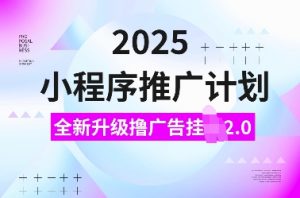 2025小程序推广计划，全新升级撸广告挂JI2.0玩法，日入多张，小白可做【揭秘】-揽颜居工坊