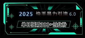 2025年快手6.0保姆级教程震撼来袭，单日狂吸300+精准创业粉-揽颜居工坊