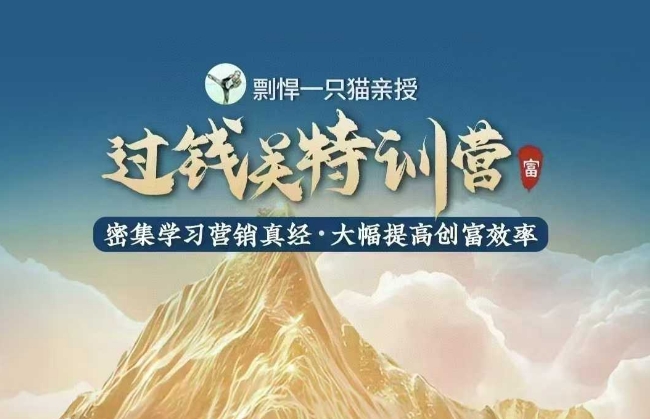剽悍一只猫-过钱关特训营，学习营销真经 大幅度提高创富效率-揽颜居工坊