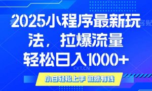 2025年小程序最新玩法，流量直接拉爆，单日稳定变现1000+-揽颜居工坊
