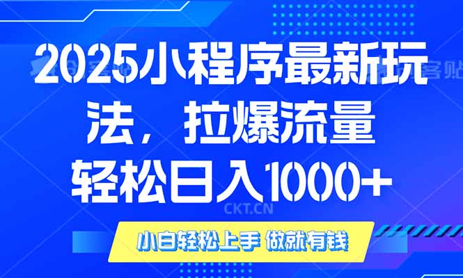2025年小程序最新玩法，流量直接拉爆，单日稳定变现1000+-揽颜居工坊