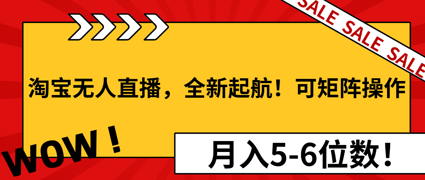 淘宝无人直播，全新起航！可矩阵操作，月入5-6位数！-揽颜居工坊