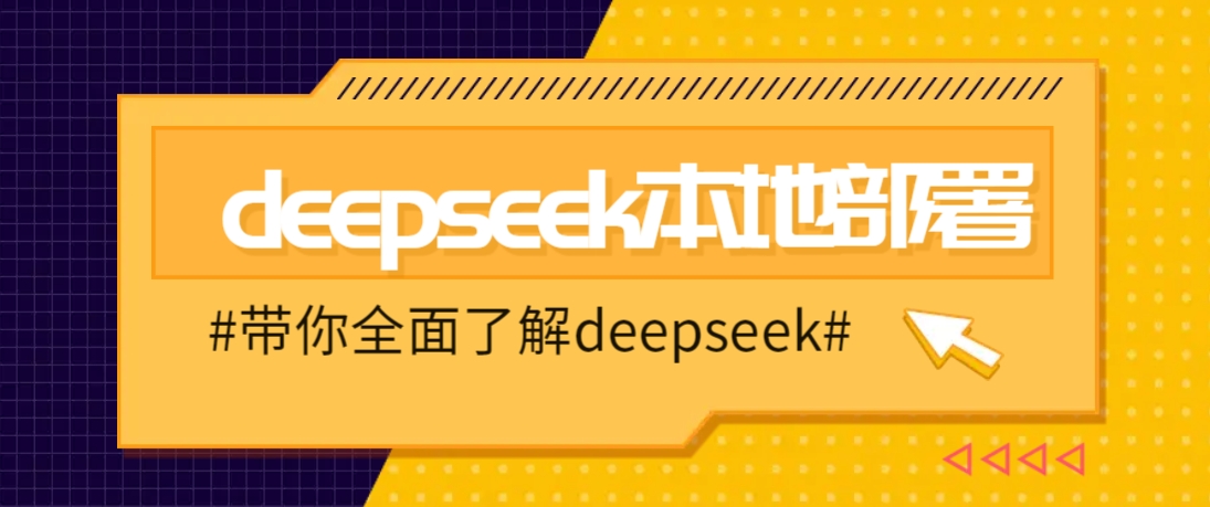 DeepSeek本地部署详细教程，轻松将deepseek部署到你的电脑上-揽颜居工坊