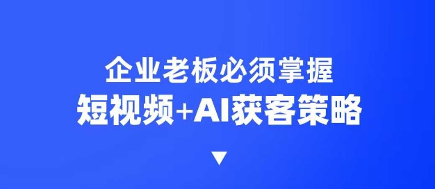 企业短视频AI获客霸屏流量课,6步短视频+AI突围法,3大霸屏抢客策略-揽颜居工坊