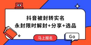 抖音被封转实名攻略，永久封禁也能限时解封，分享解封后高效选品技巧-揽颜居工坊