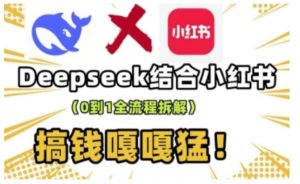 deepseek+小红书打造流量生产线实操课，0到1全流程拆解，搞钱嘎嘎猛-揽颜居工坊