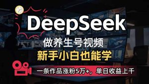 小白用DeepSeek做养生号，一条作品涨粉5万+，单日收益上千-揽颜居工坊