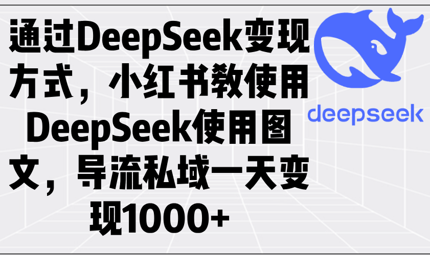 通过DeepSeek变现方式，小红书教使用DeepSeek图文，导流私域一天变现1000+-揽颜居工坊