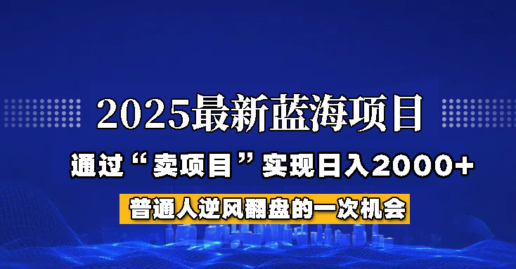 2025年蓝海项目,如何通过“网创项目”日入2000+-揽颜居工坊