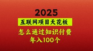 2025项目天花板，普通怎么通过知识付费翻身，年入百个【揭秘】-揽颜居工坊