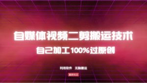 详细教你自媒体视频二剪搬运技术，自己加工100%过原创，无脑搬运-揽颜居工坊
