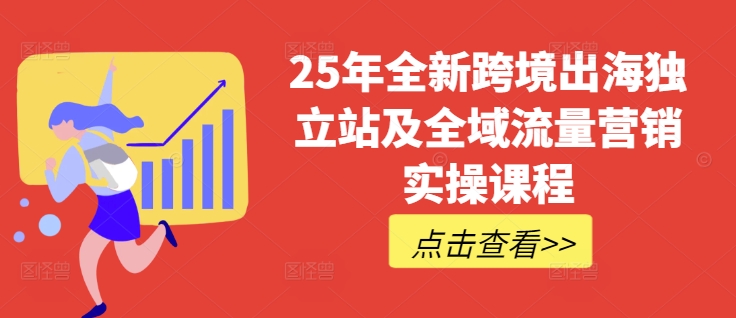 25年全新跨境出海独立站及全域流量营销实操课程，跨境电商独立站TIKTOK全域营销普货特货玩法大全-揽颜居工坊