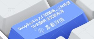 DeepSeek从入门到精通:7大场景 50大案例 全套提示词【文档】-揽颜居工坊