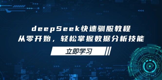 deepSeek快速驯服教程，从零开始，轻松掌握数据分析技能-揽颜居工坊