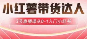 小红薯达人带货启航计划，3节直播课从0-1入门小红书-揽颜居工坊