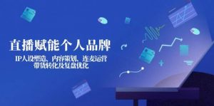直播赋能个人品牌：IP人设塑造、内容策划、连麦运营、带货转化及复盘优化-揽颜居工坊