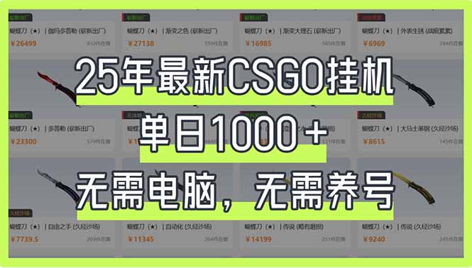 25年最新CSGO挂机系统，单日1000+，无需电脑，无需养号，0基础可上手-揽颜居工坊