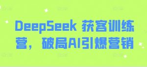 DeepSeek 获客训练营，破局AI引爆营销-揽颜居工坊