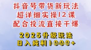 2025全新升级抖音带货玩法，一天纯利四位数，从剪辑到选品再到发布投流，超详细玩法揭秘-揽颜居工坊