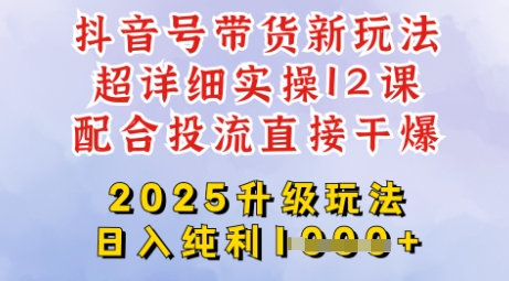 2025全新升级抖音带货玩法，一天纯利四位数，从剪辑到选品再到发布投流，超详细玩法揭秘-揽颜居工坊