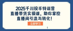 2025千川投手特训营：直播带货实操课，助你掌控直播间引流与转化！-揽颜居工坊