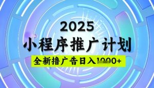 2025微信小程序推广计划，撸广告玩法，日均5张，稳定简单【揭秘】-揽颜居工坊