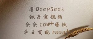 用DeepSeek做疗愈视频，条条10W+爆款，单日变现多张-揽颜居工坊