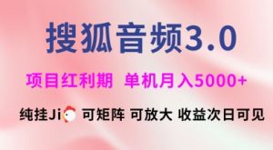 搜狐音频挂ji3.0.可矩阵可放大，独家技术，稳定月入5000+【揭秘】-揽颜居工坊