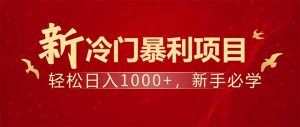 项目名称：每天一小时，轻松到手1000，冷门赚钱项目！-揽颜居工坊