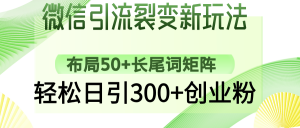 微信引流裂变新玩法：布局50+长尾词矩阵，轻松日引300+创业粉-揽颜居工坊