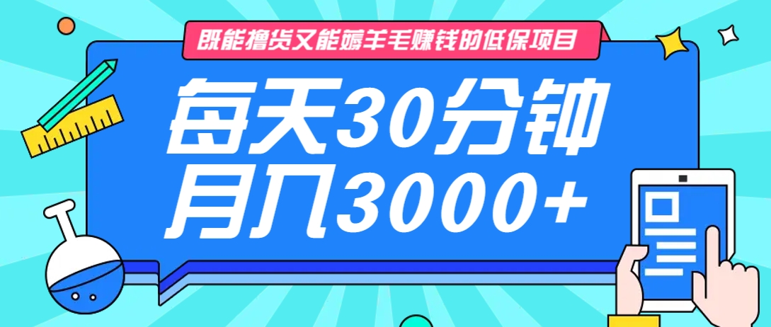 既能撸货又能赚钱的长期低保项目，每天30分钟，多号百分百稳定月入3000+！-揽颜居工坊