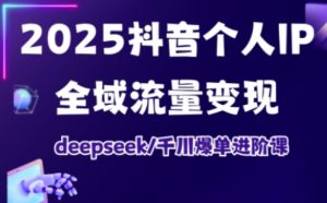 2025抖音个人IP全域流量变现进阶课，deepseek千川爆单进阶课-揽颜居工坊