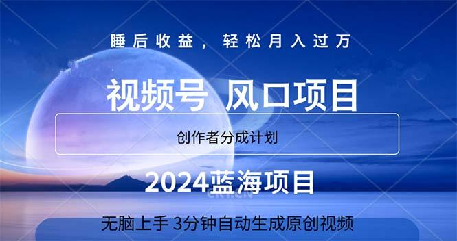 2024蓝海项目，3分钟自动生成视频，月入过万-揽颜居工坊