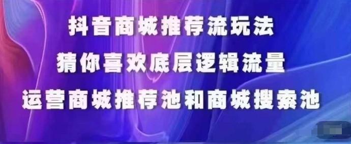 抖音商城运营课程，猜你喜欢入池商城搜索商城推荐人群标签覆盖-揽颜居工坊