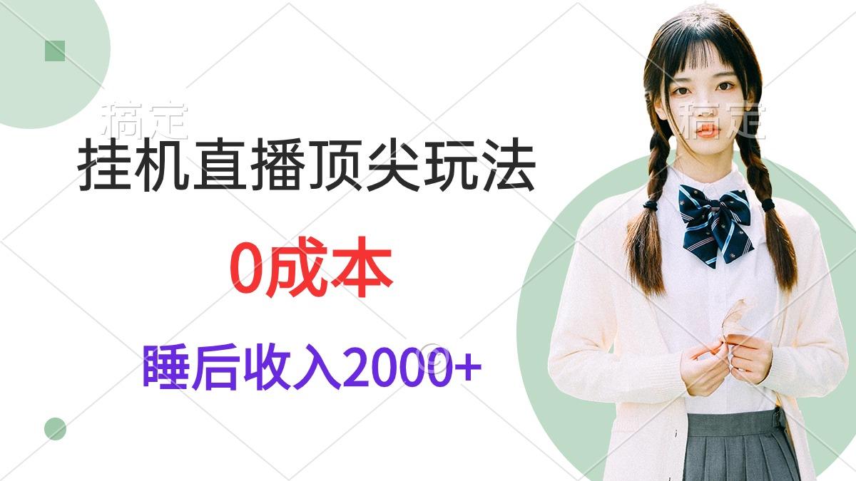 (9715期)挂机直播顶尖玩法，睡后日收入2000+、0成本，视频教学-揽颜居工坊