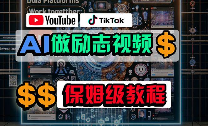 利用AI制作励志视频，在YouTube和TikTok赚钱，小白可做(附工具-揽颜居工坊
