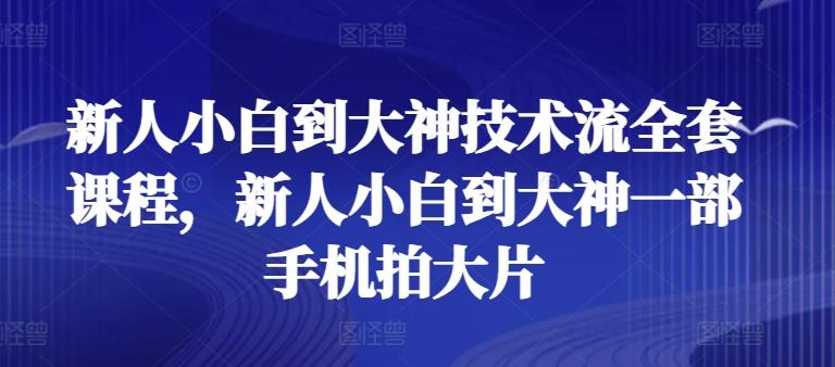 新人小白到大神技术流全套课程，新人小白到大神一部手机拍大片-揽颜居工坊